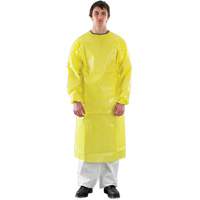 AlphaTec<sup>®</sup> 3000 Apron with Ultrasonically Welded Sleeves, Yellow SHG458 | Dufferin Supply