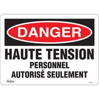 "Haute tension" Sign, 10" x 14", Vinyl, French Dufferin Supply
