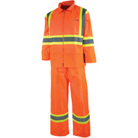 Sealed Rain Suit, Nylon/PVC, X-Small, High Visibility Orange SHH318 | Dufferin Supply