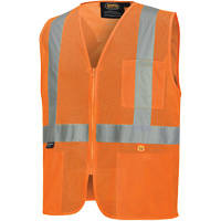 6943 Gilet de s&eacute;curit&eacute; &agrave; mailles ignifuge, Orange haute visibilit&eacute;, Petit, Polyester Dufferin Supply