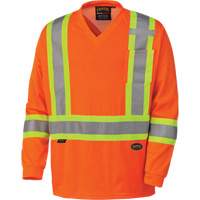 6984 Traffic Micro Mesh Long-Sleeved Safety Shirt, Small, High Visibility Orange Dufferin Supply