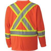 6984 Traffic Micro Mesh Long-Sleeved Safety Shirt, Small, High Visibility Orange Dufferin Supply