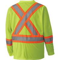 6985 Traffic Micro Mesh Long-Sleeved Safety Shirt, Small, High Visibility Lime-Yellow Dufferin Supply