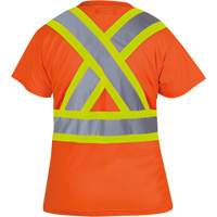 6948 Women's Bird's-Eye Safety T-Shirt, Polyester, X-Small, High Visibility Orange Dufferin Supply