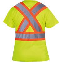 6949 Women's Bird's-Eye Safety T-Shirt, Polyester, X-Small, High Visibility Lime-Yellow Dufferin Supply