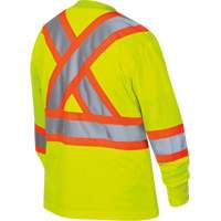 6969 Women's Bird's-Eye Long-Sleeved Safety Shirt, Polyester, X-Small, High Visibility Lime-Yellow Dufferin Supply