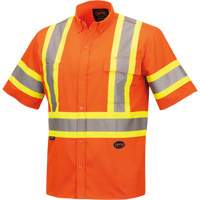 4442 Ultra Cool Short-Sleeved Safety Shirt, Cotton, Small, High Visibility Orange Dufferin Supply