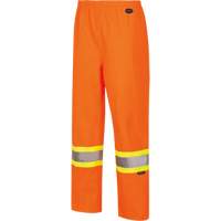 5627W Pantalon &agrave; bavette imperm&eacute;able pour femmes, Polyester/Polyur&eacute;thane, T-petit, Orange haute visibilit&eacute; Dufferin Supply