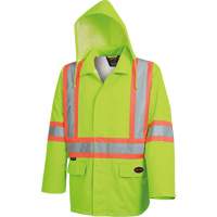5628 Manteau de s&eacute;curit&eacute; imperm&eacute;able The Rock, Polyester/Polyur&eacute;thane, Jaune lime haute visibilit&eacute;, Petit Dufferin Supply