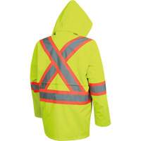 5628 Manteau de s&eacute;curit&eacute; imperm&eacute;able The Rock, Polyester/Polyur&eacute;thane, Jaune lime haute visibilit&eacute;, Petit Dufferin Supply