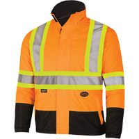 5770 Manteau de s&eacute;curit&eacute; imperm&eacute;able r&eacute;versible, Polyester/Polyur&eacute;thane, Orange haute visibilit&eacute;, Petit Dufferin Supply
