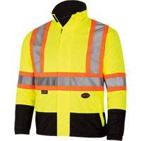 5771 Manteau de s&eacute;curit&eacute; imperm&eacute;able r&eacute;versible, Polyester/Polyur&eacute;thane, Jaune lime haute visibilit&eacute;, Petit Dufferin Supply