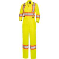 5999AW Women's High-Visibility Traffic Safety Coveralls, X-Small, High Visibility Lime-Yellow Dufferin Supply