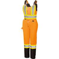 5040BBW Women's High-Visibility Waterproof Safety Overalls, Polyester, X-Small, Black/High Visibility Orange Dufferin Supply