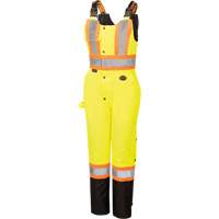 5041BBW Women's High-Visibility Waterproof Safety Overalls, Polyester, X-Small, Black/High Visibility Lime-Yellow Dufferin Supply