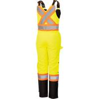5041BBW Women's High-Visibility Waterproof Safety Overalls, Polyester, X-Small, Black/High Visibility Lime-Yellow Dufferin Supply