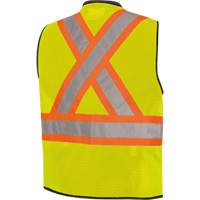 6895 High-Visibility Zip Front Bi-Colour Safety Vest, Black/High Visibility Lime-Yellow, 2X-Large/3X-Large, Polyester Dufferin Supply