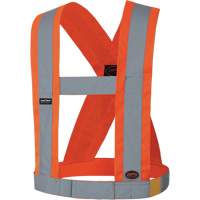 High-Visibility 4" Wide Adjustable Safety Sash, CSA Z96 Class 1, High Visibility Orange, Silver Reflective Colour, One Size SHI029 | Dufferin Supply