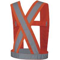 High-Visibility 4" Wide Adjustable Safety Sash, CSA Z96 Class 1, High Visibility Orange, Silver Reflective Colour, One Size SHI029 | Dufferin Supply