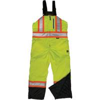Ripstop Insulated Safety Bib Overall, Polyester, X-Small, High Visibility Lime-Yellow Dufferin Supply