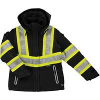 Womens Insulated Flex Safety Jacket, Polyester, Black, X-Small Dufferin Supply