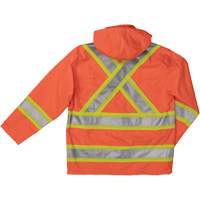 Ripstop Safety Rain Jacket, Polyester, X-Small, High Visibility Orange Dufferin Supply