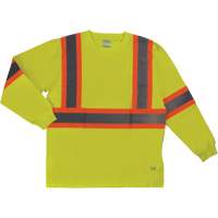 T-shirt de s&eacute;curit&eacute; &agrave; manches longues, Coton, T-petit, Jaune lime haute visibilit&eacute; Dufferin Supply