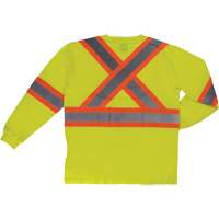 T-shirt de s&eacute;curit&eacute; &agrave; manches longues, Coton, T-petit, Jaune lime haute visibilit&eacute; Dufferin Supply