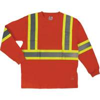 Long Sleeve Safety T-Shirt, Cotton, X-Small, High Visibility Orange SHI995 | Dufferin Supply