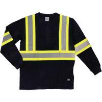 Long Sleeve Safety T-Shirt, Cotton, X-Small, Black SHJ005 | Dufferin Supply