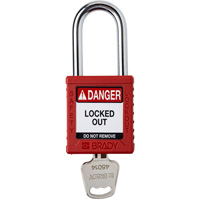 Cadenas de verrouillage Velocity, Rouge, Cl&eacute;s diff&eacute;rentes, Nylon, Largeur de 1-1/2" Dufferin Supply