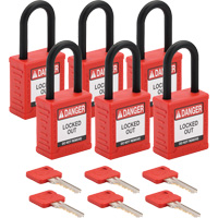 Cadenas de verrouillage Velocity, Rouge, Cl&eacute;s identiques, Nylon, Largeur de 1-1/2" Dufferin Supply