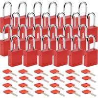 Cadenas de s&eacute;curit&eacute;, Cadenas de s&eacute;curit&eacute;, Cl&eacute;s diff&eacute;rentes, Aluminium, Largeur de 1-1/2" Dufferin Supply