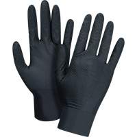 Heavyweight Tactile Grip Examination Gloves, Small, Nitrile, 8-mil, Powder-Free, Black Dufferin Supply