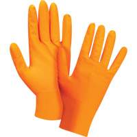 Heavyweight Tactile Grip Examination Gloves, Small, Nitrile, 8-mil, Powder-Free, Orange Dufferin Supply