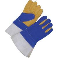 Gants pour soudeur doubl&eacute;s avec poignet de 5", Cuir de vache refendu, Taille 2T-Grand Dufferin Supply