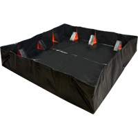 IBX Wall Pop-Up Berm, 268 US gal. Capacity, 6' W x 6' L x 12" H, Snap-Up Bracket Dufferin Supply