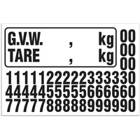 G.V.W. Truck Number Kit, Assorted Numbers/Letters/Punctuation, Black Dufferin Supply