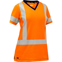 Chemise &agrave; manches courtes et X au dos Bisley pour femmes, Poly-coton, Petit, Orange haute visibilit&eacute; Dufferin Supply