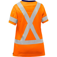 Chemise &agrave; manches courtes et X au dos Bisley pour femmes, Poly-coton, Petit, Orange haute visibilit&eacute; Dufferin Supply