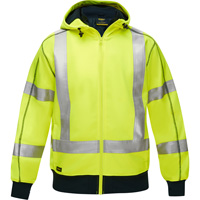 Bisley&reg; X-Back Full Zip Hooded Sweatshirt with Sherpa Lining, Small, High Visibility Lime-Yellow Dufferin Supply
