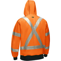 Bisley&reg; X-Back Full Zip Hooded Sweatshirt with Sherpa Lining, Small, High Visibility Orange Dufferin Supply