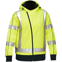 Bisley&reg; X-Back Women's Contoured Full Zip Hooded Sweatshirt with Sherpa Lining, Small, High Visibility Lime-Yellow Dufferin Supply