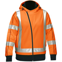 Bisley&reg; X-Back Women's Contoured Full Zip Hooded Sweatshirt with Sherpa Lining, Small, High Visibility Orange Dufferin Supply
