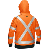 Bisley&reg; X-Back Women's Contoured Full Zip Hooded Sweatshirt with Sherpa Lining, Small, High Visibility Orange Dufferin Supply