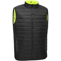 Bisley&reg; X-Back Reversible Puffer Vest, High Visibility Lime-Yellow, Small, Polyester Dufferin Supply