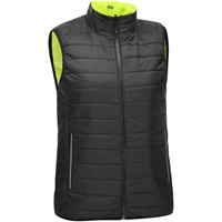 Bisley&reg; X-Back Women's Contoured Reversible Puffer Vest, High Visibility Lime-Yellow, Small, Polyester Dufferin Supply