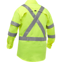 Chemise de travail &agrave; manches longues et X au dos Bisley avec X-Airflow, Poly-coton, Petit, Jaune lime haute visibilit&eacute; Dufferin Supply