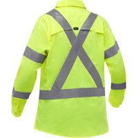Chemise de travail &agrave; manches longues et X au dos Bisley avec X-Airflow pour femmes, Poly-coton, Petit, Jaune lime haute visibilit&eacute; Dufferin Supply