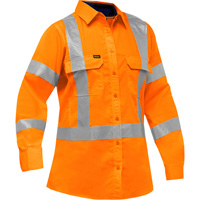 Chemise de travail &agrave; manches longues et X au dos Bisley avec X-Airflow pour femmes, Poly-coton, Petit, Orange haute visibilit&eacute; Dufferin Supply